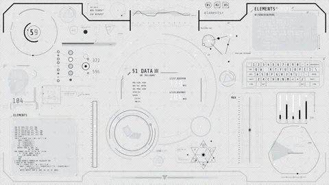 Animation of a high-tech interface for processing different data Stock Footage 329328518