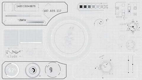 Animation of a high-tech interface for working with scientific data Stock Footage 339025459