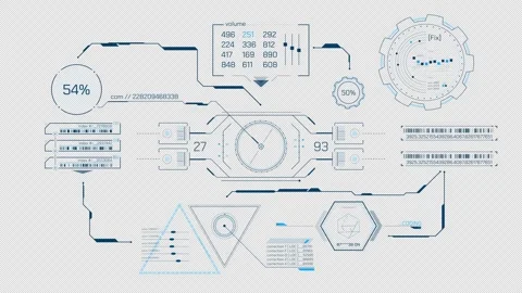 Animation of high-tech screen design for data processing Видео 289370841