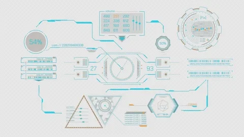 Animation of high-tech screen design for data processing 스톡 동영상 296205492