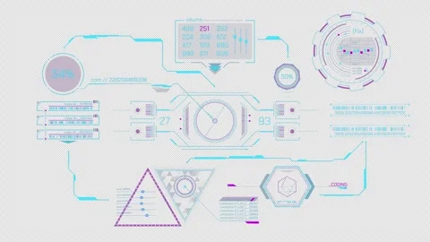Animation of high-tech screen design for data processing 스톡 동영상 302457470
