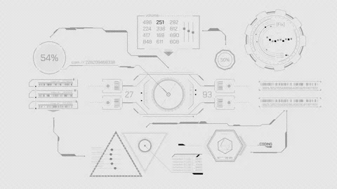 Animation of high-tech screen design for data processing Stock Footage 304816150