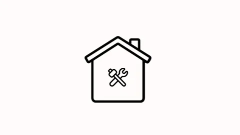Animation of a home icon on a white background. 4K video. Looped animation. Stock Footage 310771064