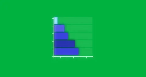 Animation of a horizontal bar graph in shades of blue forming and disappearing Stock Footage 324947492