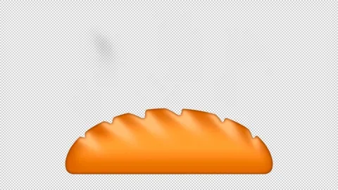 Animation of hot bread. Hot steam rising. Stock Footage 277634522