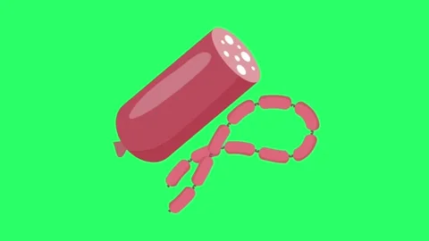 Animation hot dog on green screen. Stock Footage 263169482