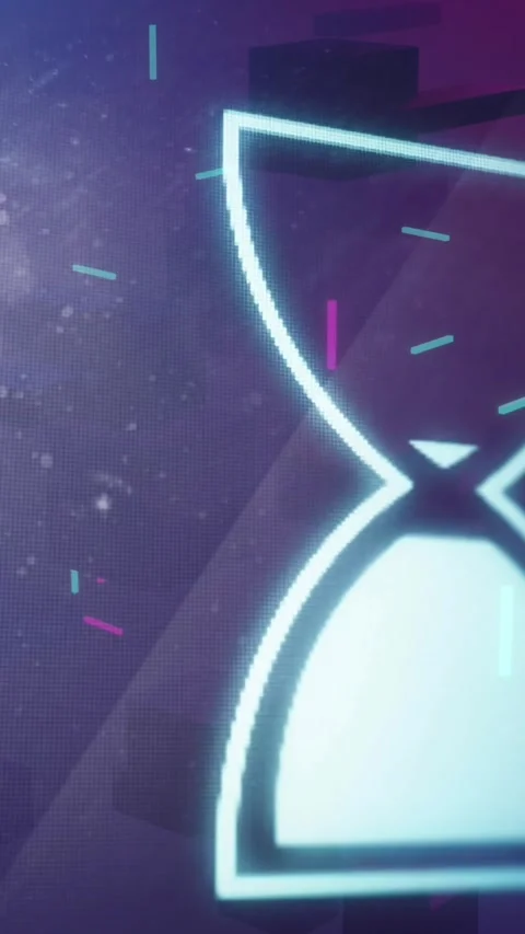 Animation of hourglass icon and data processing Vídeos de archivo 323897397