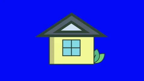 Animation house isolae on blue screen. Stock Footage 259468923