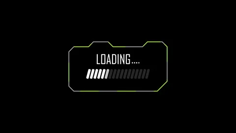 Animation of hud element with loading progress bar concept. Hud frame with .. Stock-Footage 334229760