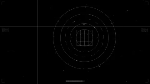 Animation of hud elements for web design and sci-fi video editing in dark s.. Video stock 326512371