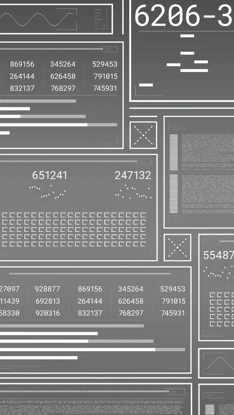 Animation of hud interface screens with element panel sets Stock-Footage 344803274