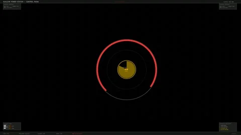Animation of a HUD interface showing power station control data with a circ.. Stock Footage 328273899