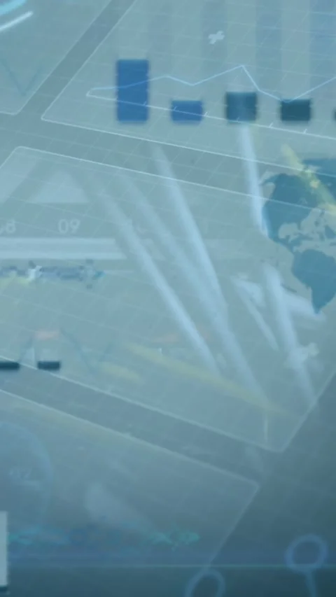 Animation of hud processing with financial data on digital interface Stock Footage 322560932