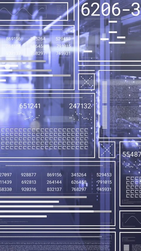 Animation of hud screens with changing numbers, graphs, loading bars, circles Stock Footage 344370150