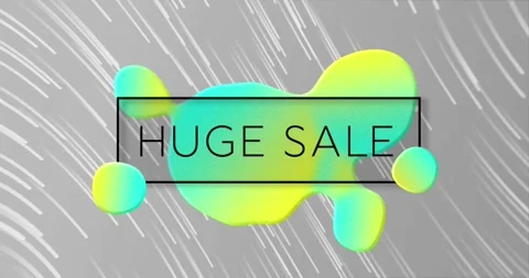 Animation of huge sale text in rectangle with abstract pattern over lines moving Stock Footage 250591852