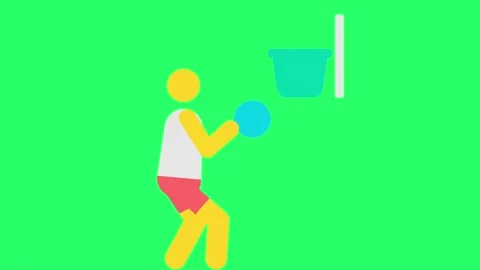 Animation human activity isolate on gree... | Stock Video | Pond5