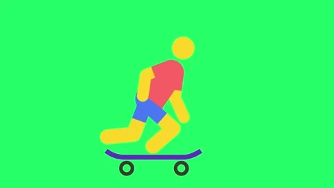 Animation human activity isolate on gree... | Stock Video | Pond5