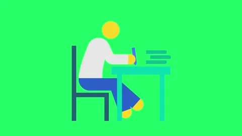 Animation human activity isolate on gree... | Stock Video | Pond5