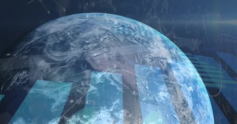 Animation of human body and data processing over globe Stock Footage 330724397