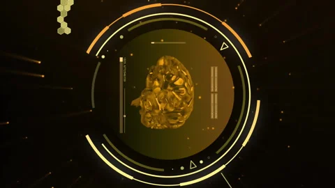 Animation of human brain and data processing over globe on black background Stock Footage 312437797
