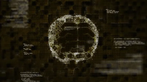 Animation of human brain and digital data processing over black background Stock Footage 269027536