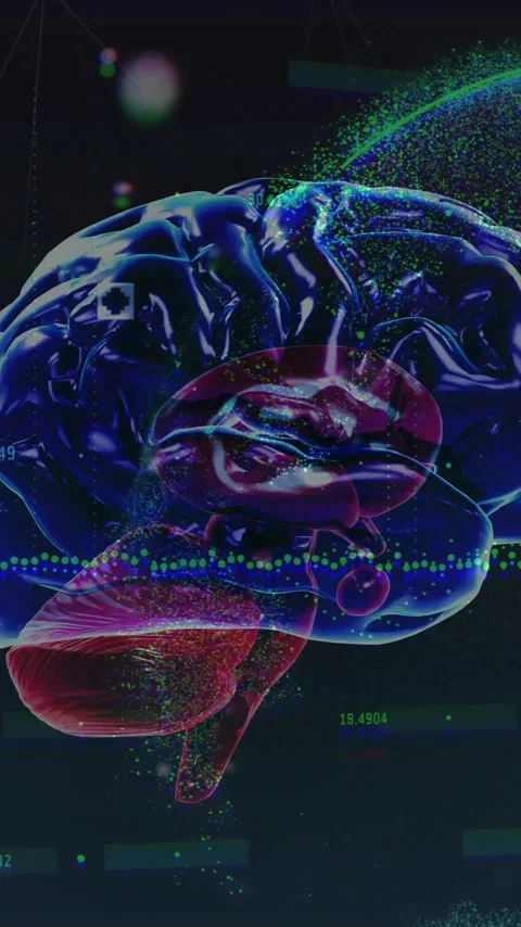 Animation of human brain and digital data processing over globe Stock Footage 320216027