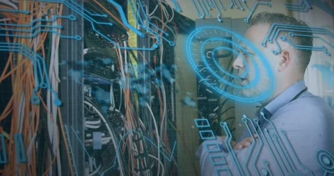 Animation of human brain and scopes scanning over world map Stock Footage 201254790