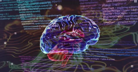 Animation of human brain, data processin... | Stock Video | Pond5