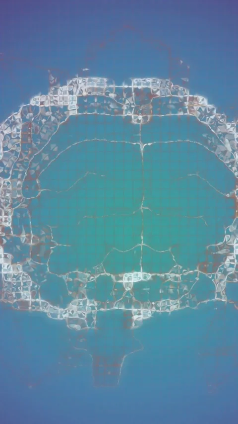 Animation of human brain with dna strand on blue background Stock Footage 344402842