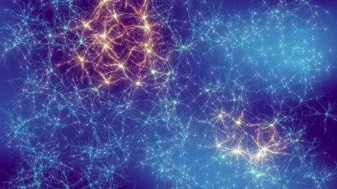 Animation of human brain nerve cells ( Neurons ). Stock Footage