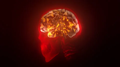 Animation of a human brain scan. X-ray visualization Stock Footage