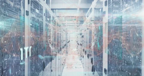 Animation of human brain spinning and microprocessor connections over computer 库存影片 327197578