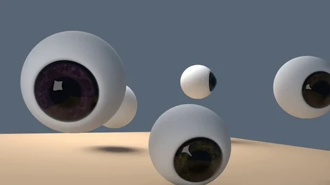 Animation of human eyes render with random movement Stock Footage 120754433