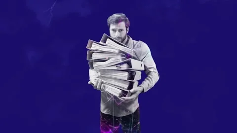 Animation of human head formed with binary coding spinning over blue background Stock Footage 330115407