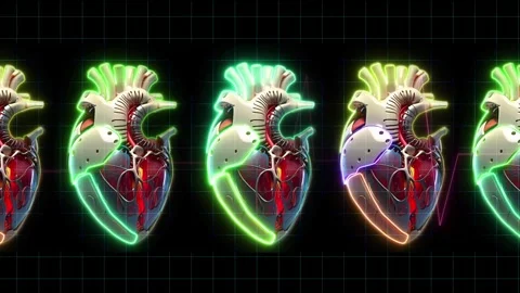 Animation Of Human Heart On Black Background. Medical Science Robotic 스톡 동영상 284614294