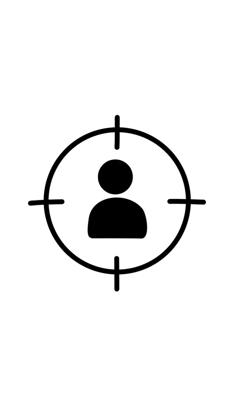 Animation human silhouette inside target symbolizing focus and goal doodle .. Stock Footage 345582202