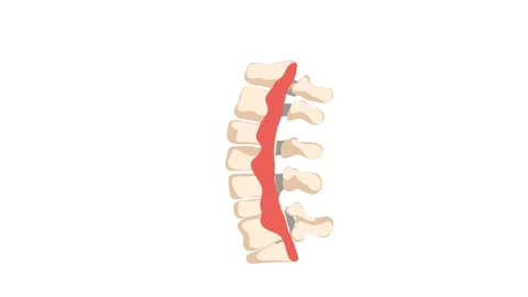 Animation of human spine anatomy side view Stock Footage 340879074