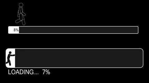 Animation of human walk and run with percent of data transfer Stock Footage 129720657