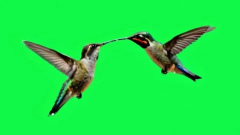 Animation hummingbird on green screen. Stock Footage 281213469