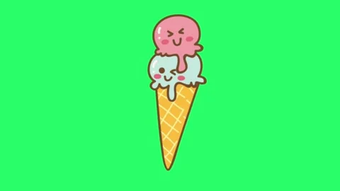 Animation ice cream on green screen. Stock Footage 273728457