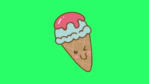 Animation ice cream on green screen. Stock Footage 273728465