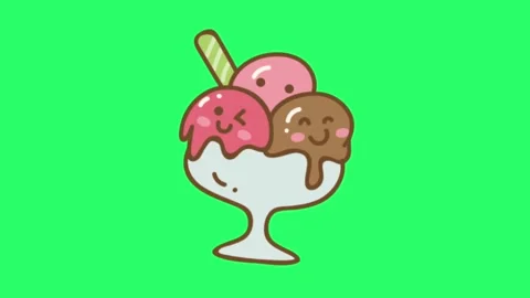 Animation ice cream on green screen. Stock Footage 273728474