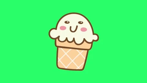 Animation ice cream on green screen. Stock Footage 273728477