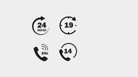 Animation icon 24 hours Video stock 336647891