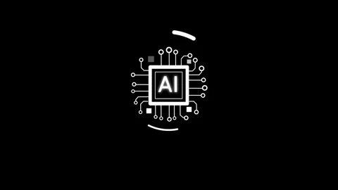 Animation icon ai in black screen full hd Video stock 292923559