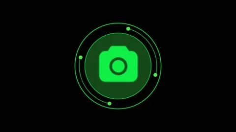 Animation icon HUD isolate on black background. Stock Footage 214567855