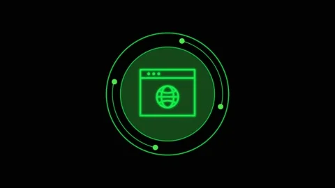 Animation icon HUD isolate on black background. Stock Footage 214567988