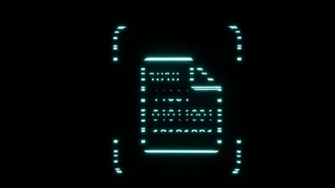 Animation of icon programming files. Hologram style icon in hud interface mo Stock Footage 246679647