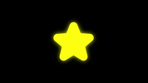 Animation icon star in black screen full hd Video stock 293252617