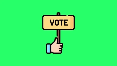 Animation icon text VOTE on green screen. Stock Footage 238715850